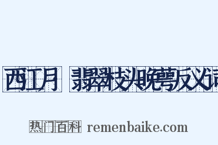 西江月·翡翠枝头晚萼反义词是什么意思的图片